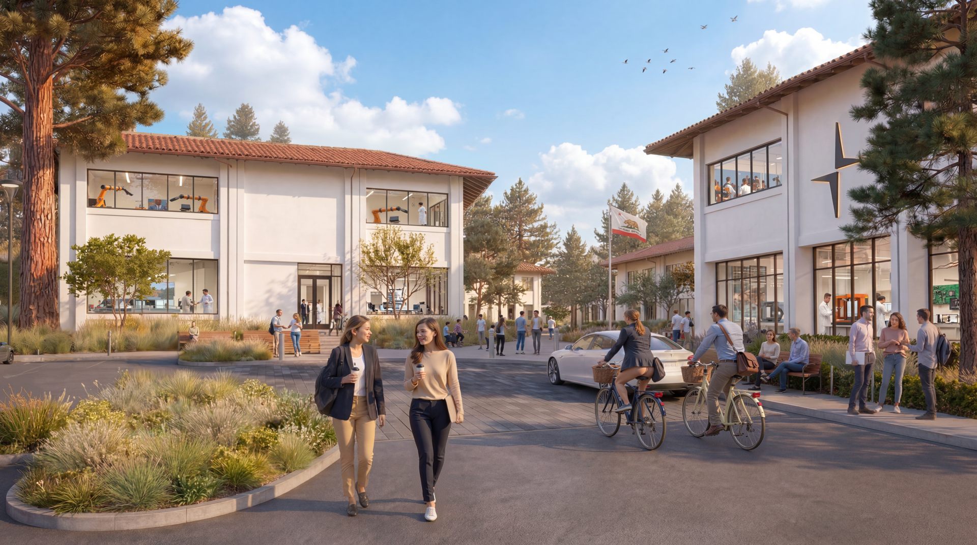 Bayshore Assembly campus entrance at 2400 Bayshore Parkway, Mountain View CA — available for lease